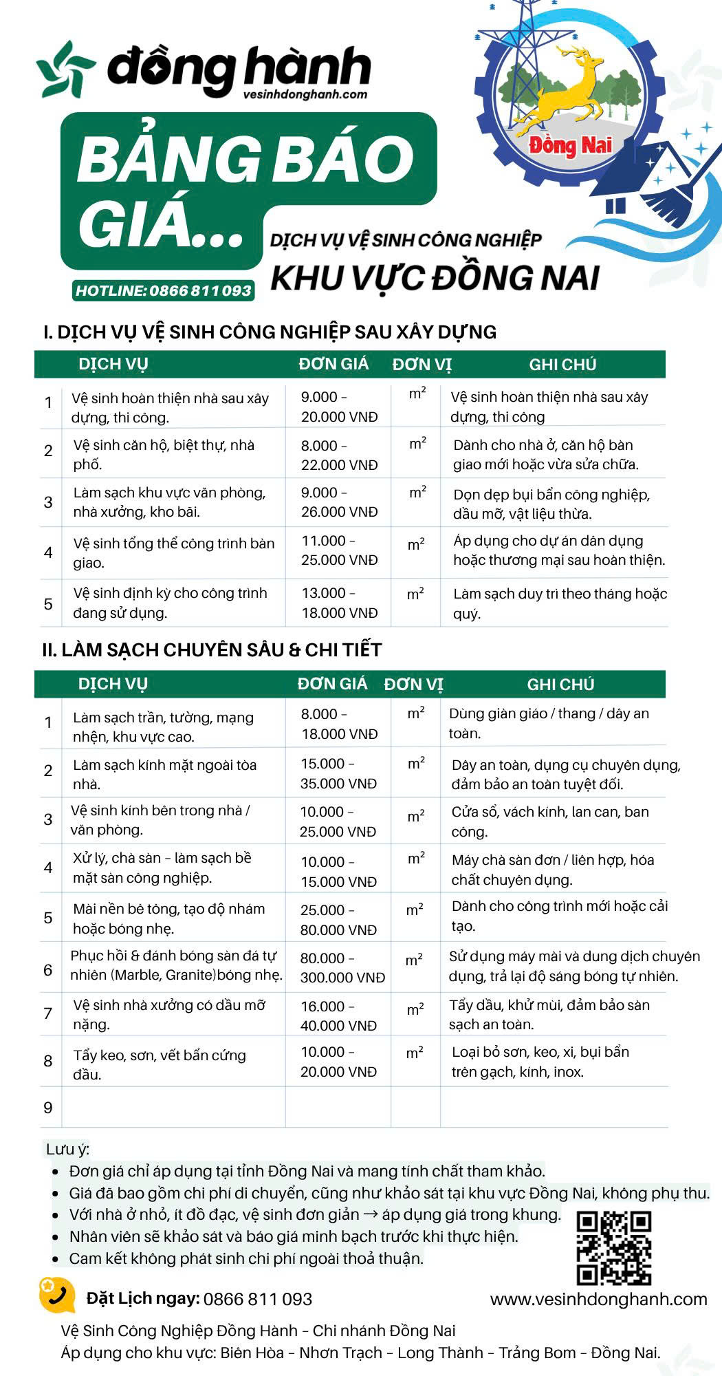Báo giá dịch vụ vệ sinh công nghiệp Đồng Nai