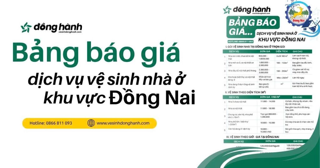 Giá dịch vụ vệ sinh nhà ở Đồng Nai