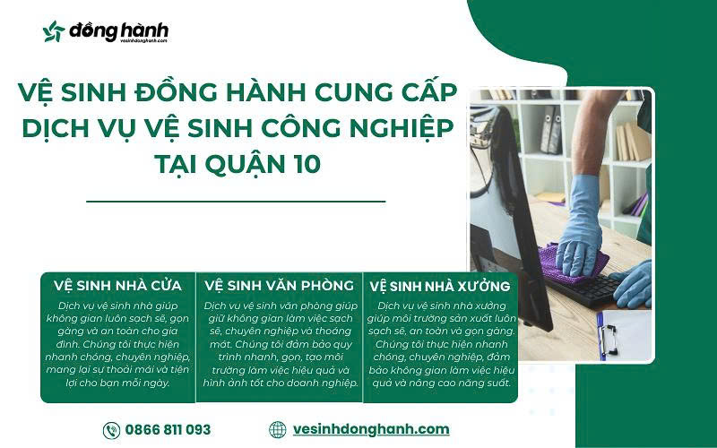 Hạng mục vệ sinh công nghiệp quận 10 tại Vệ Sinh Đồng Hành