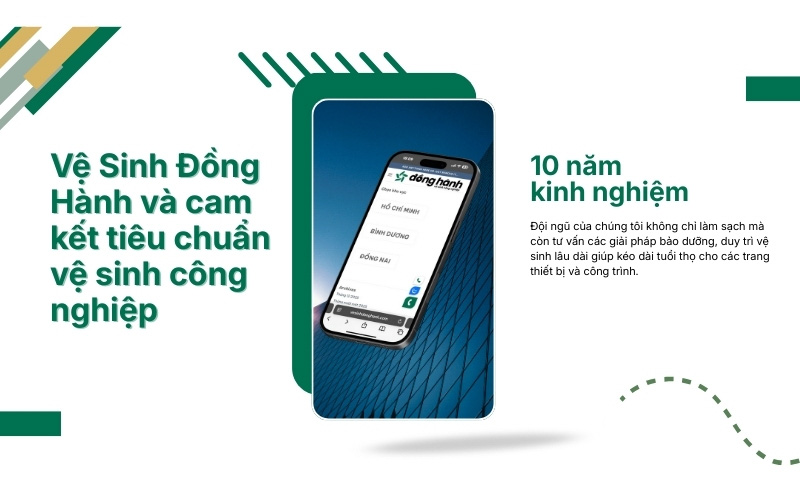 Vệ Sinh Đồng Hành và cam kết tiêu chuẩn vệ sinh công nghiệp